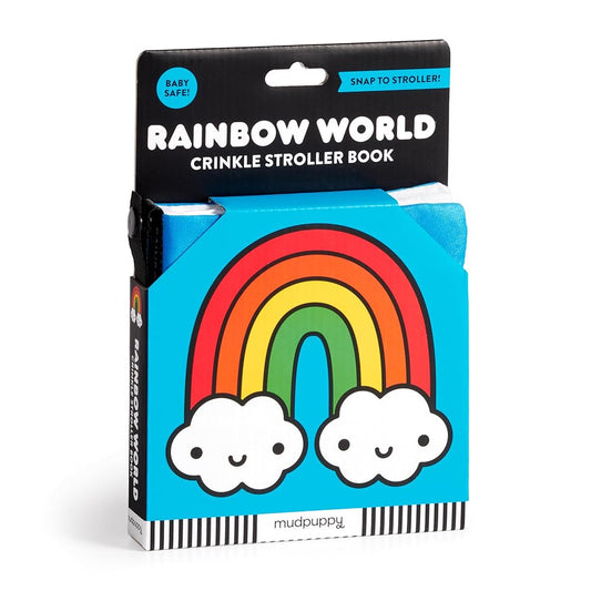 Rainbow World – Colorful Early Development Crinkle Fabric Stroller Book for Toddlers and Babies cover image