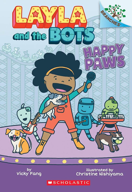 Happy Paws: A Branches Book (Layla and the Bots) cover image