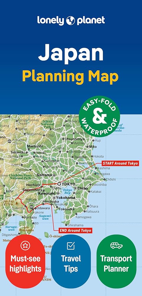 Lonely Planet Japan Planning Map: Durable, Waterproof, Easy-Fold Travel Map with Attractions, Itineraries & Transport Guide | Handy Slipcase for Japan Adventures cover image
