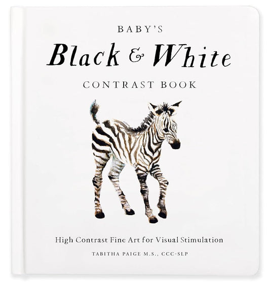 Baby's Black and White Contrast Book: High-Contrast Art for Visual Stimulation at Tummy Time (Our Little Adventures Series) cover image