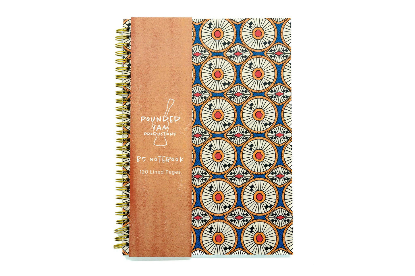 African Print Soft Cover Spiral Notebook - Circles