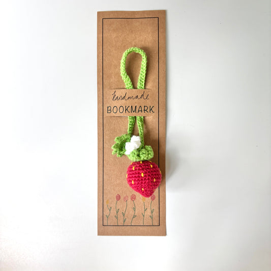 Crocheted Strawberry Bookmark