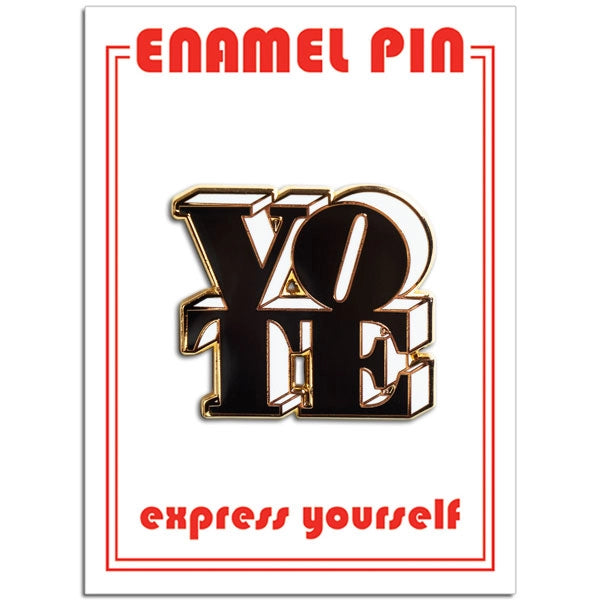 Vote Black and White Pin