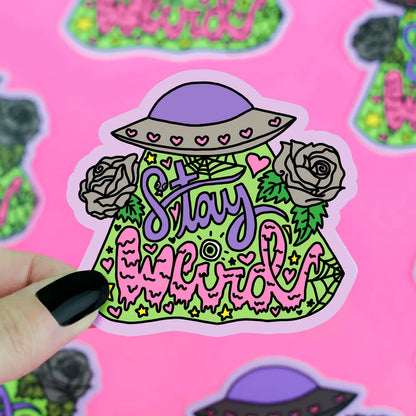 Stay Weird UFO Vinyl Sticker