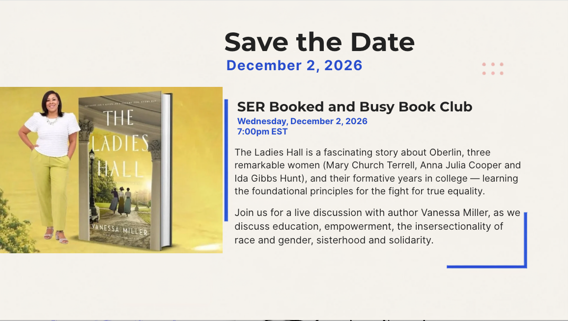 SER Booked & Busy Book Club: Virtual Conversation with Vanessa Miller | December 2, 2026