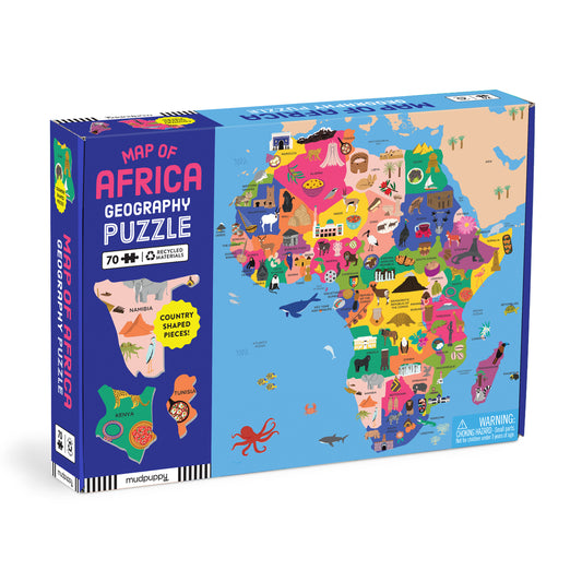 Map of Africa 70 Piece Geography Puzzle | Mudpuppy (Author) + Tequitia Andrews (Illustrated by)
