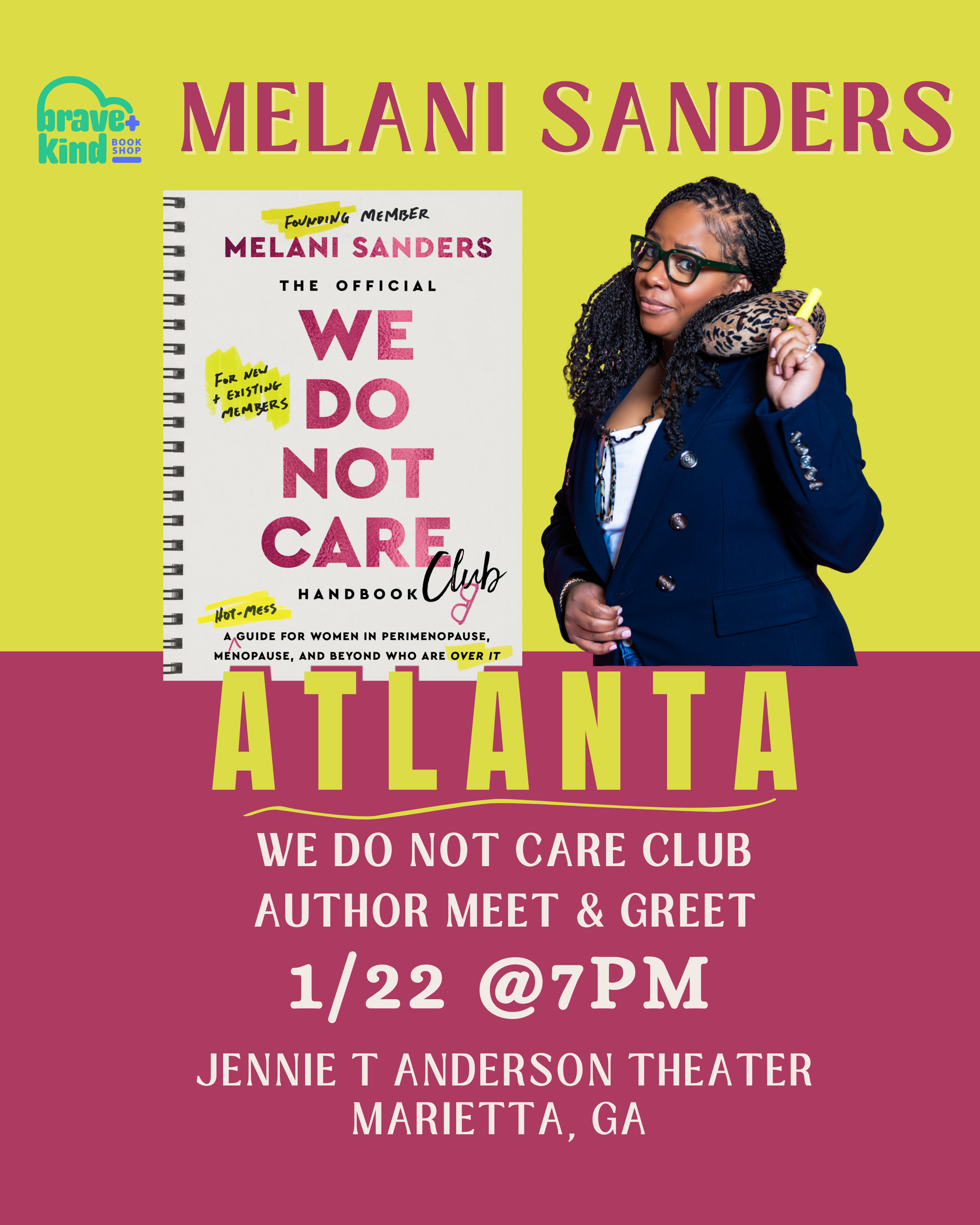 AUTHOR EVENT WE DO NOT CARE CLUB with Melani Sanders Book Event Jan
