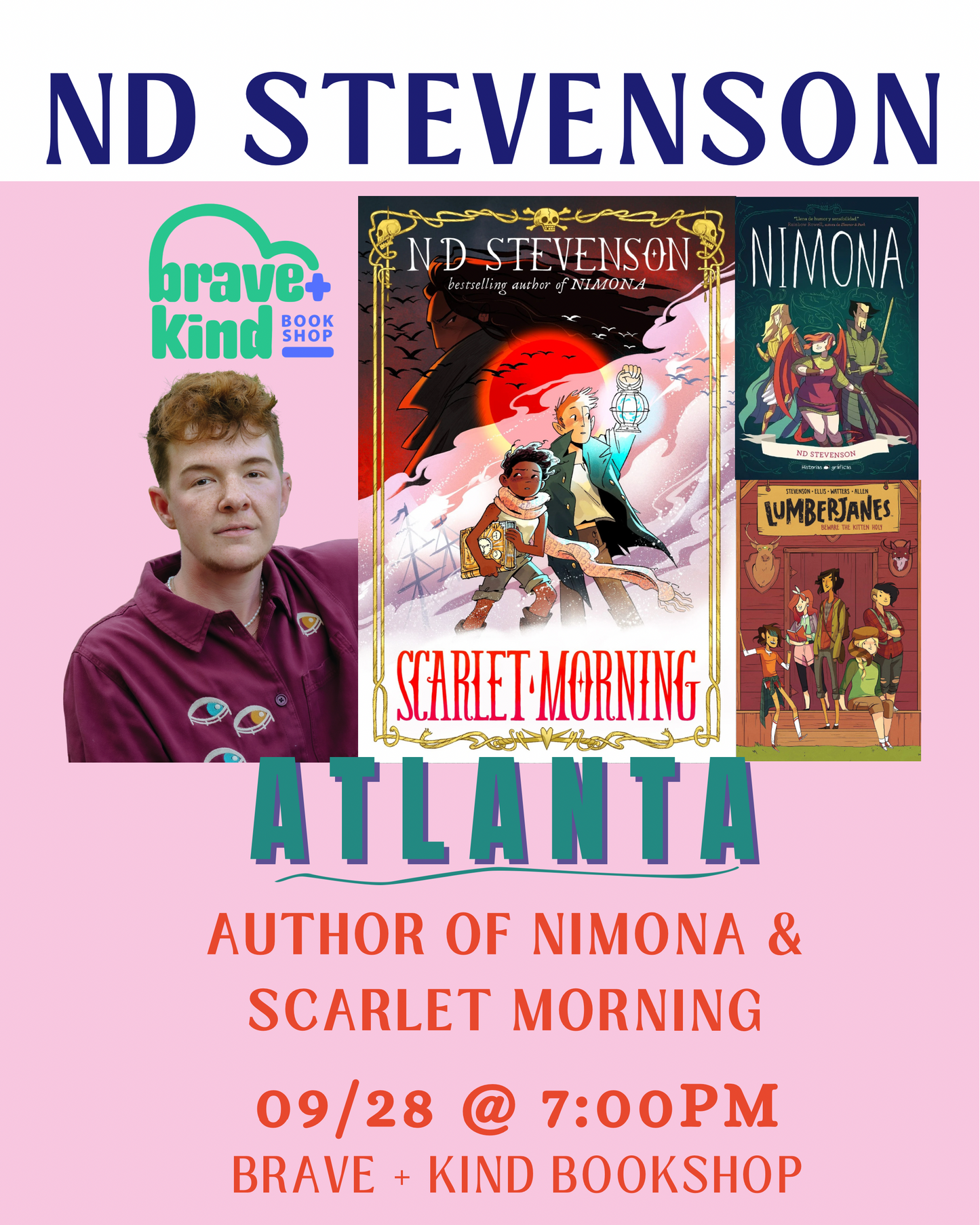 AUTHOR EVENT | Nimona's ND STEVENSON shares new book: SCARLET MORNING, Book 1