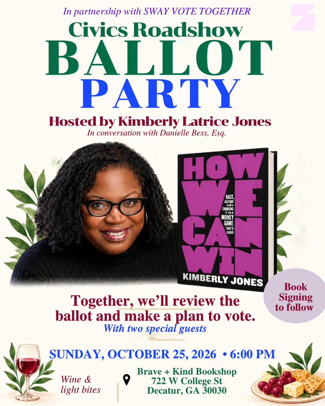 CIVICS ROADSHOW BALLOT PARTY w/ Kimberly Latrice Jones