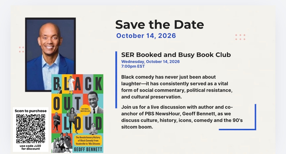 SER Booked & Busy Book Club: Virtual Conversation with Geoff Bennett | October 14, 2026