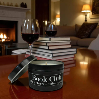 *New Scent* Book Club 4oz Candle Black Cherry + Amber + Plum