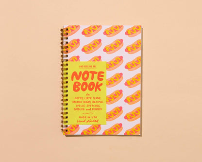 Hot Dogs Letterpress Spiral Notebook