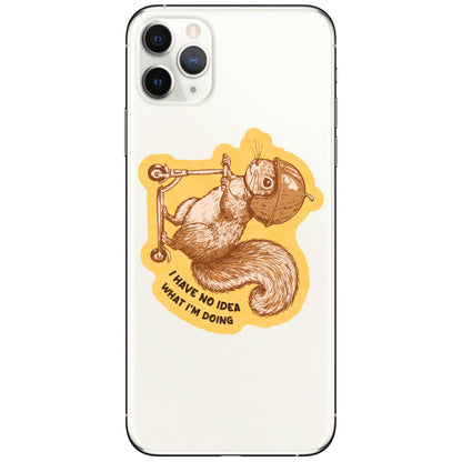 Funny Squirrel No Idea Scooter High Quality Vinyl Sticker