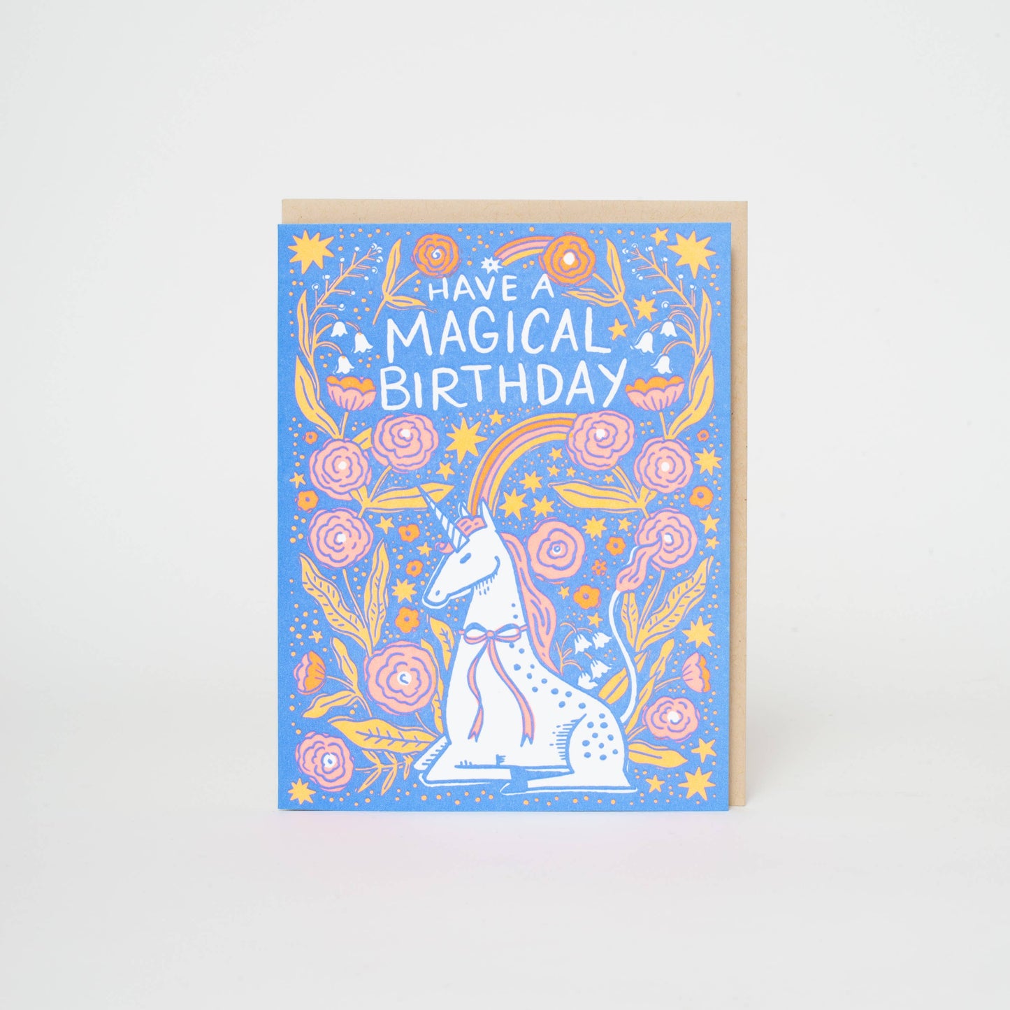 Have a Magical Birthday | Birthday Folk Unicorn Letterpress Greeting Card by Hello! Lucky: Paper tab