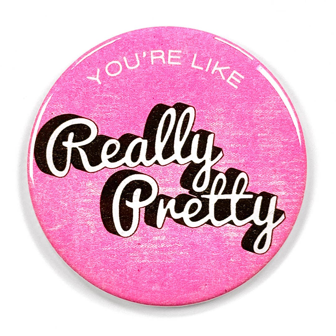 Pretty Risograph Pocket Mirror: Pink