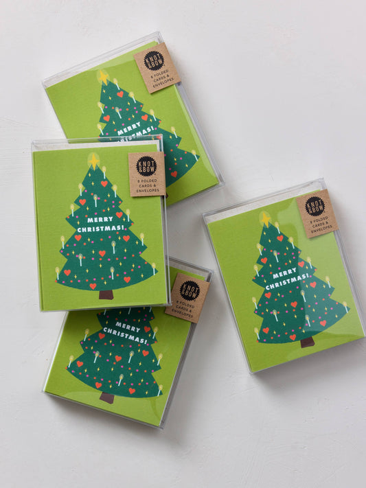 Boxed Set of 8 Cards | Merry Christmas Tree Greeting Cards