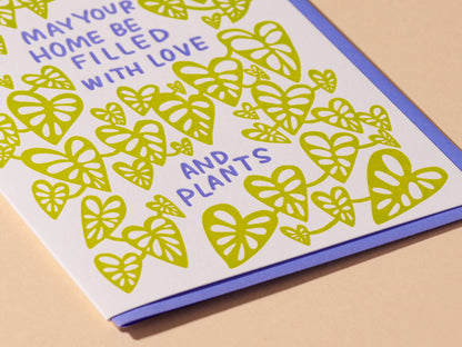 Love and Plants Letterpress Housewarming Card