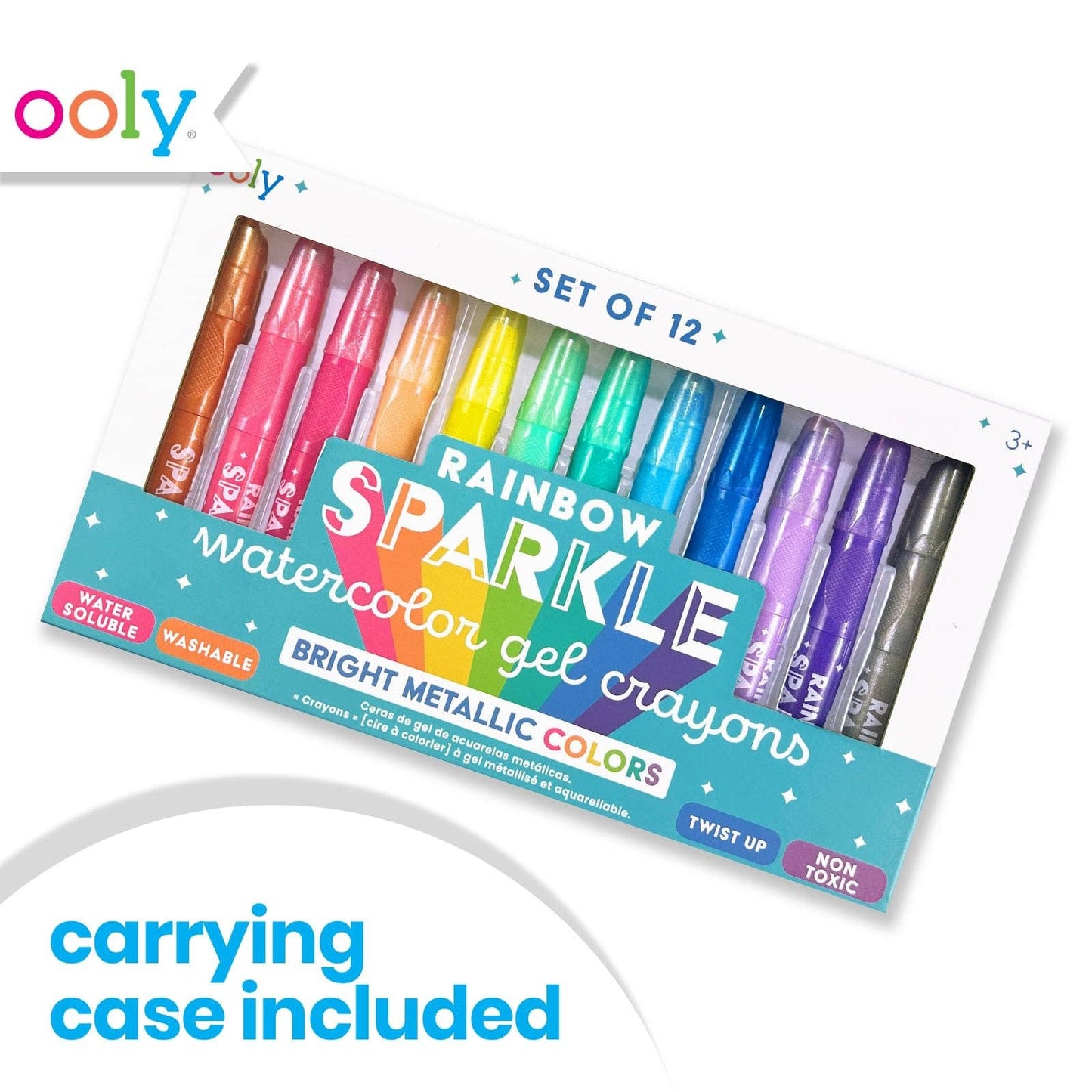 Rainbow Sparkle Watercolor Gel Crayons - Set of 12