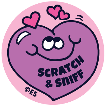 Raspberry Hearts Scratch & Sniff Stickers |  EverythingSmells