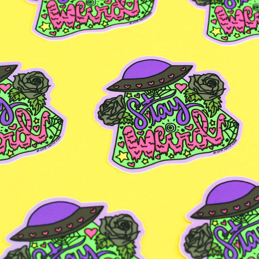 Stay Weird UFO Vinyl Sticker