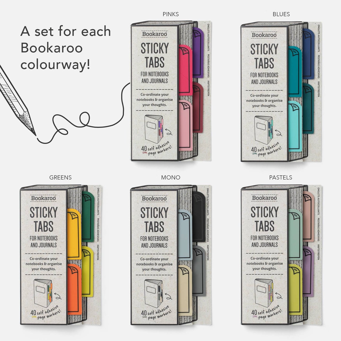 Bookaroo Sticky Tabs: Pastels