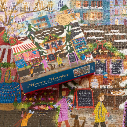 Merry Market 1000 Piece Foil Puzzle in A Square Box