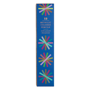 Metallic Colored Pencil Set with Pencil Sharpener | Galison