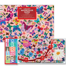Italian Watercolor Paper + Paint Tin Set  | Butterflies