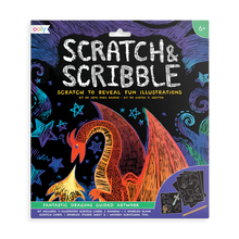 Fantastic Dragon Scratch and Scribble Scratch Art Kit | ooly
