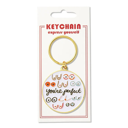 Boobs You're Perfect Soft Enamel Keychain | The Found