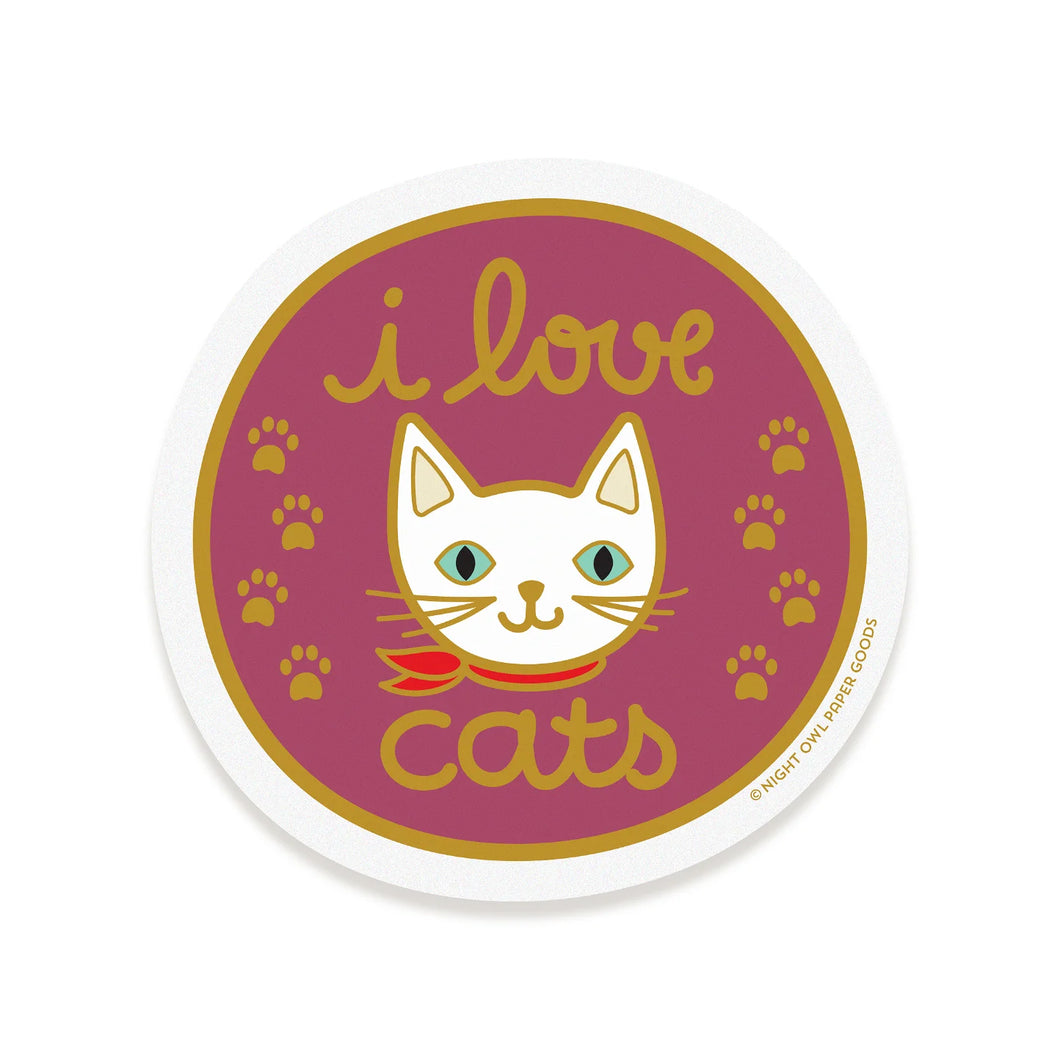 LOVE CATS Vinyl Sticker | Night Owl Paper Goods