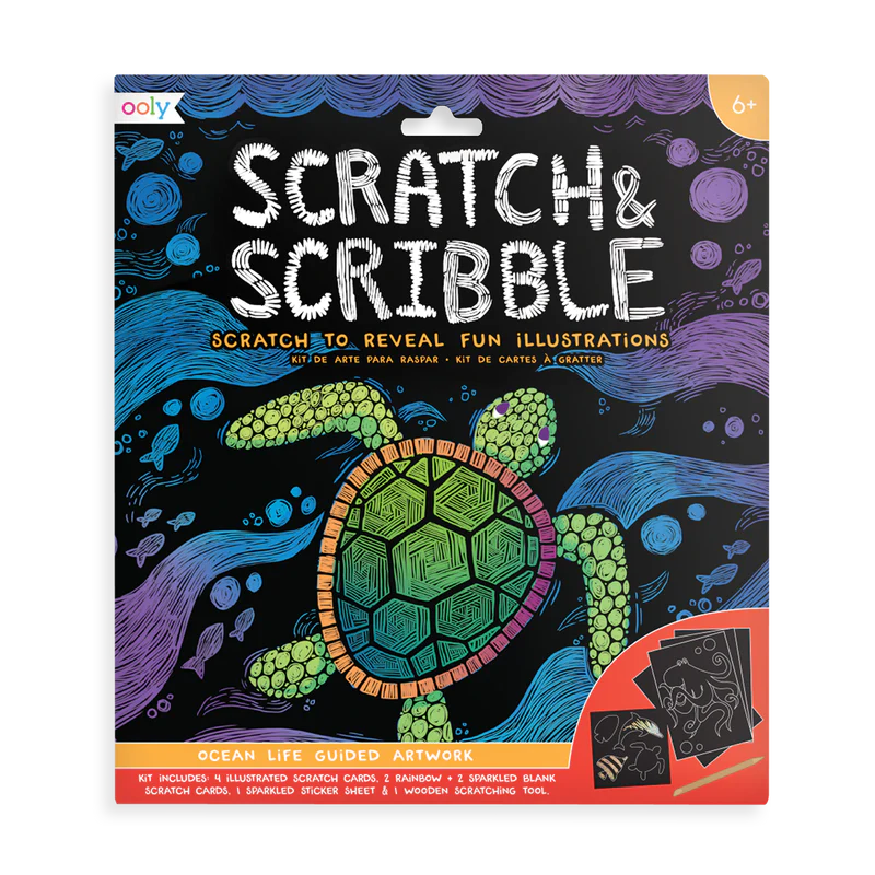 Ocean Life Scratch and Scribble Scratch Art Kit | Ooly