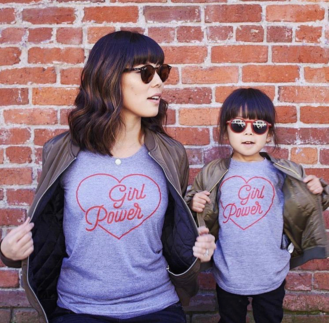 GIRL POWER - Kids & Youth - Grey/Natural White Organic Tee