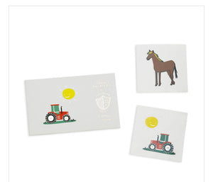 Tractor + horse temporary tattoos