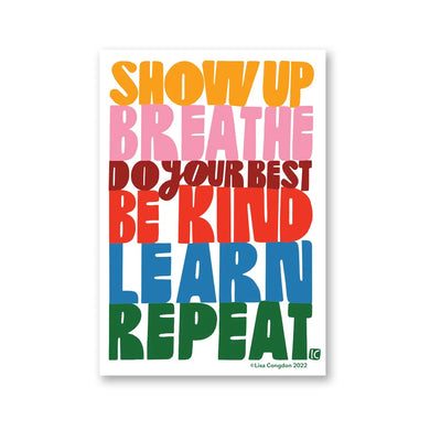 Show Up Breathe Large Sticker | Lisa Congdon Art