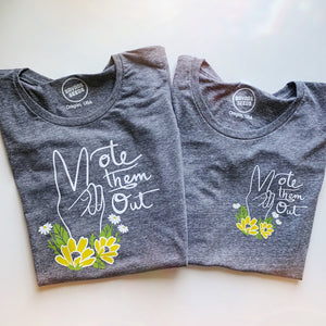 VOTE THEM OUT Women’s Organic Tee (Grey or Cream)