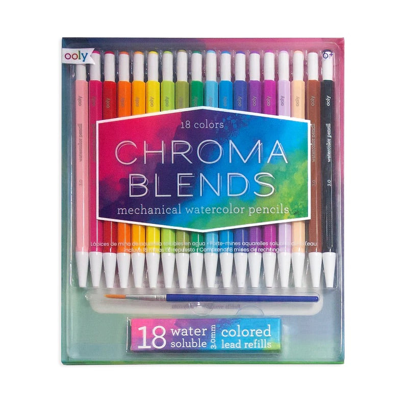 chroma blends mechanical watercolor pencils - set of 18 | Ooly