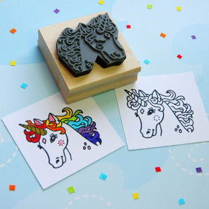Colour-Me-In Pretty Unicorn Rubber Stamp | Skull and Cross Buns